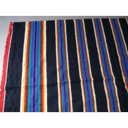 Voerkleed handgeweven met felle Rasta kleuren 225x155cm