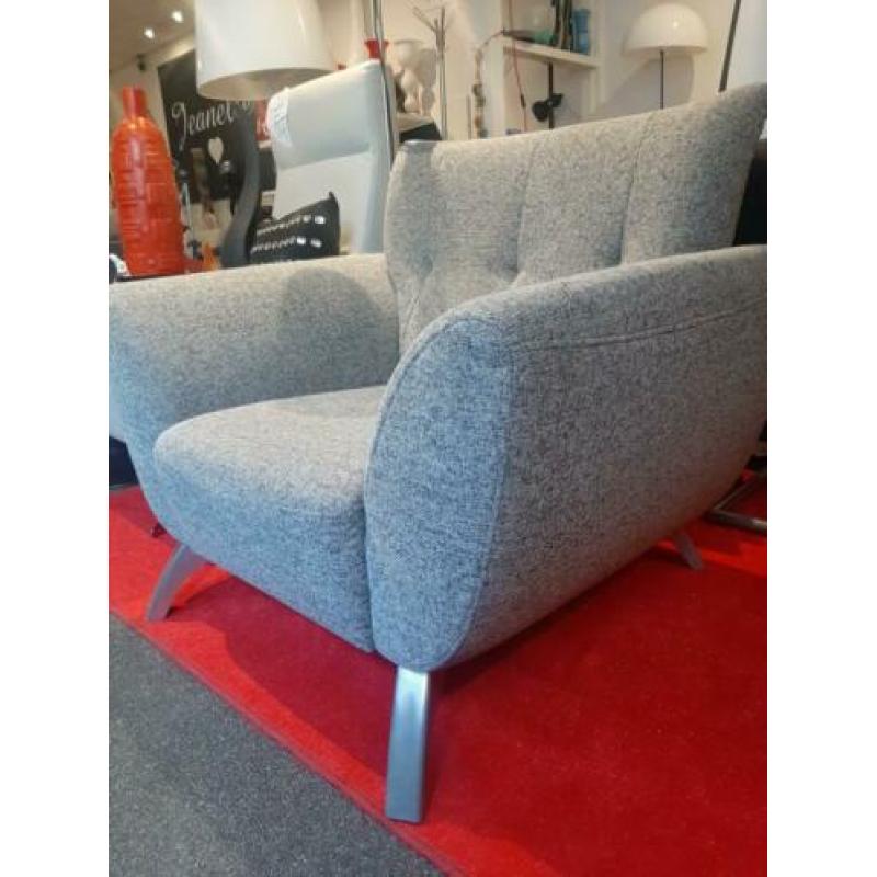 Luxe fauteuil zwart grijs gemêleerd ! (Evt.2stuks)