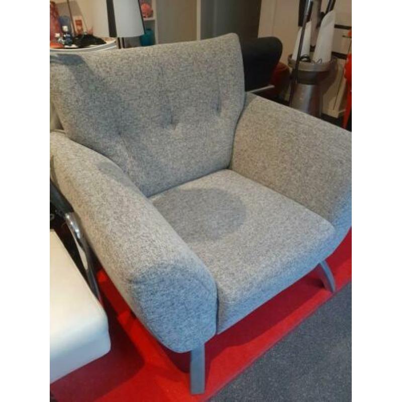 Luxe fauteuil zwart grijs gemêleerd ! (Evt.2stuks)