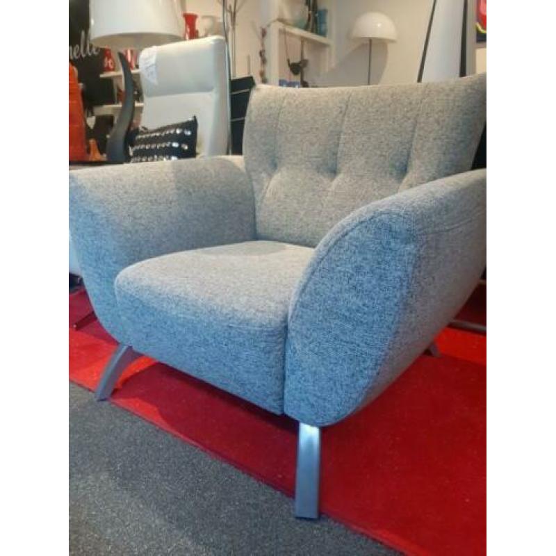 Luxe fauteuil zwart grijs gemêleerd ! (Evt.2stuks)