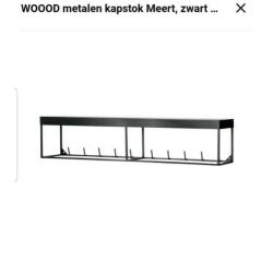 Supermooie kapstok zwart staal look van het merk Woood