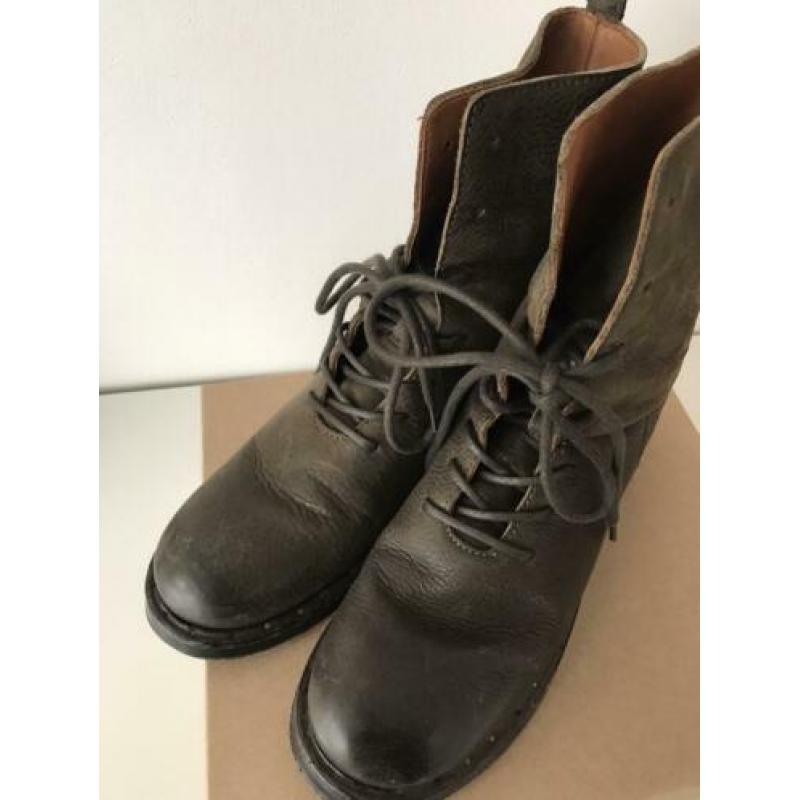 SHABBIES veterlaars boots olijfgroen bruin maat 41