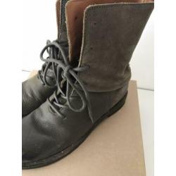 SHABBIES veterlaars boots olijfgroen bruin maat 41