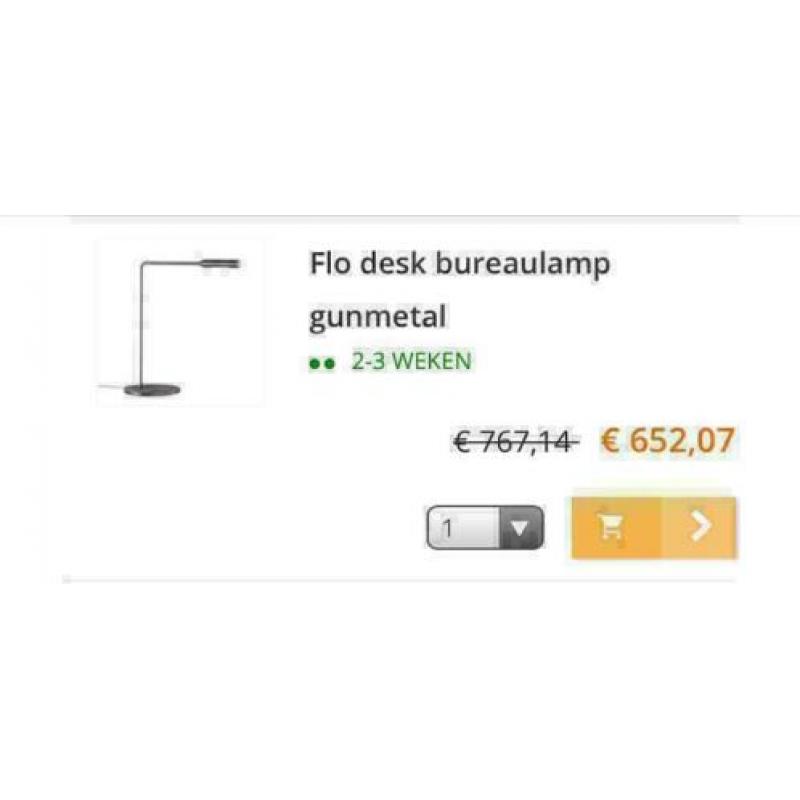 Lumina flo desk gunmetal tafellamp nieuw in doos