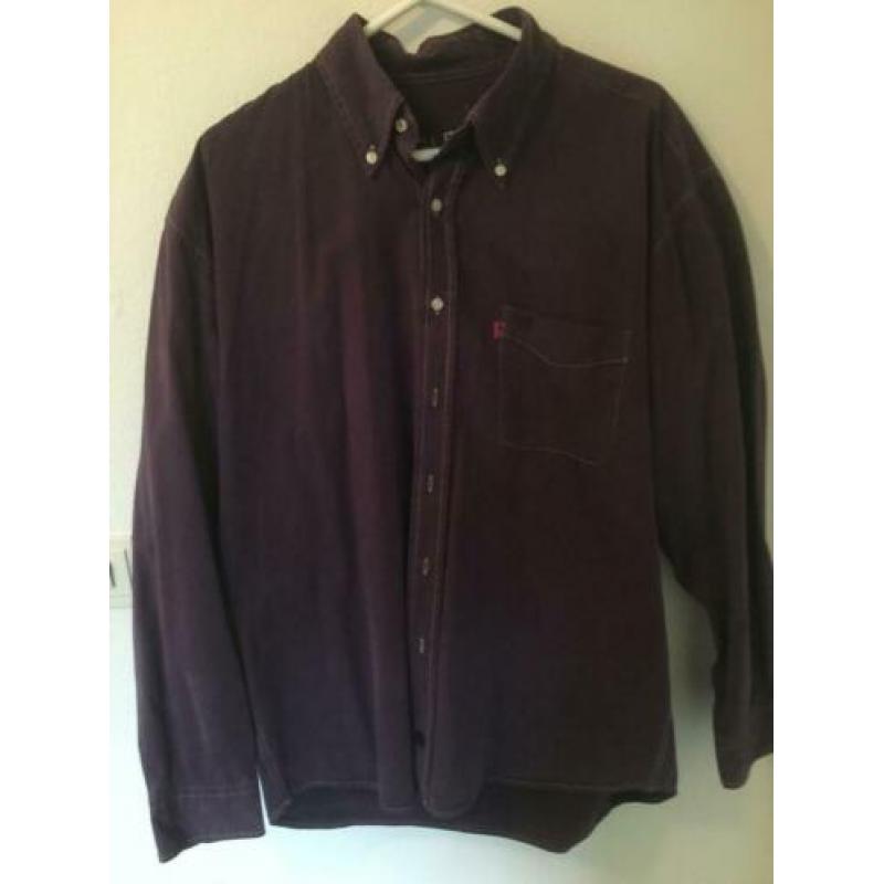 Dik katoen overhemd paars XL Glen wear button down