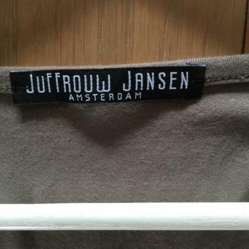 JUFFROUW JANSEN taupe kleurige stretch jurk-38/40??