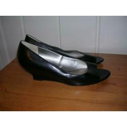 Elegante zwarte lakleren pumps sleehak van Woolworths, mt 41