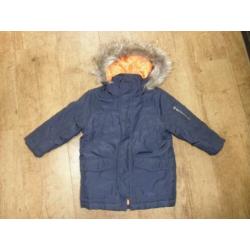 Parka winterjas maat 98 parka donkerblauw gevoerd oranje leu