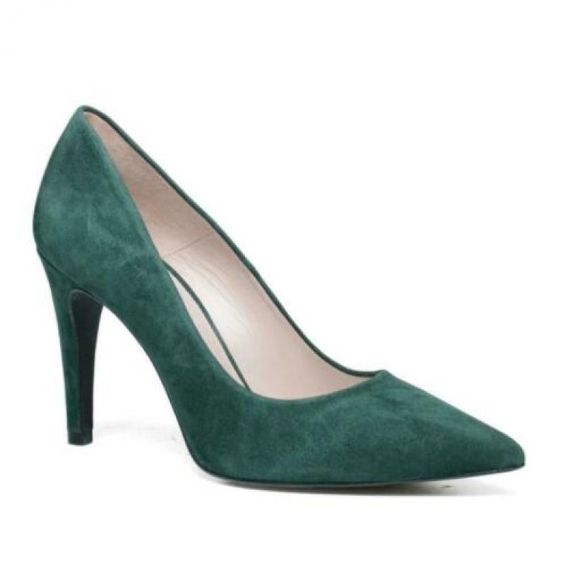 Schoenen sexy pumps suède groen Sacha premium collectie 39