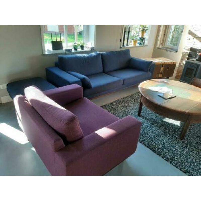 3 zitsbank met hocker en loveseat