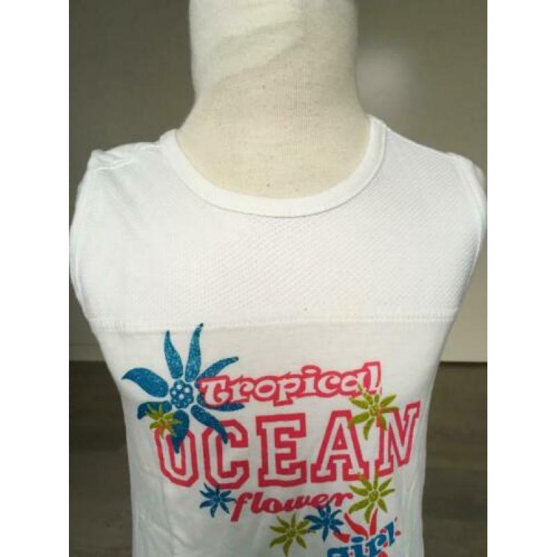 TOP / SHIRT tropical ocean wit mt 122 / 128 netjes ZD