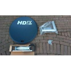 Schotelantenne met muurbeugel en decoder