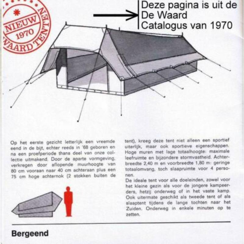 Stormtent De Waard Bergeend dik katoen KS 202 een 4 persoons