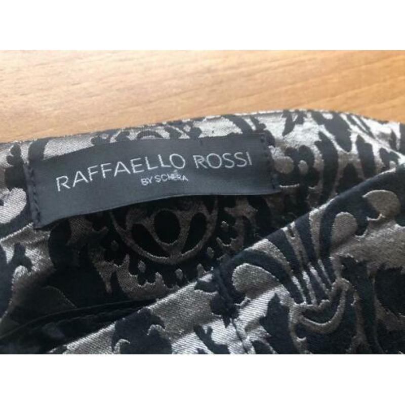 Raffaello Rossi bijzonder mooie broek, mt 44, zwart / zilver