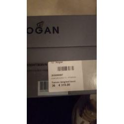 Hogan sneakers wit met beige leer