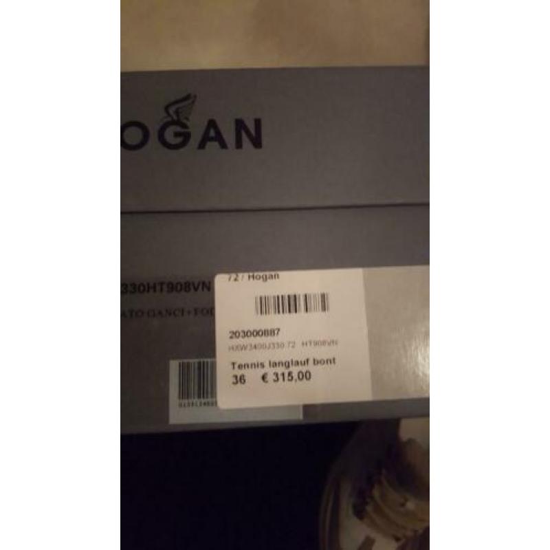 Hogan sneakers wit met beige leer