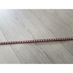 Rood bruin riempje met studds 100 cm (NK151)