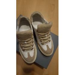 Hogan sneakers wit met beige leer