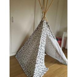 Tipi tent grijs met wit