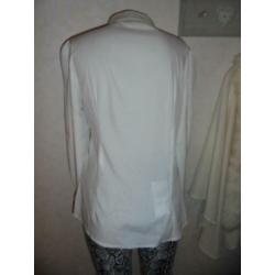 nieuwe room witte blouse met rouches en manchetten L