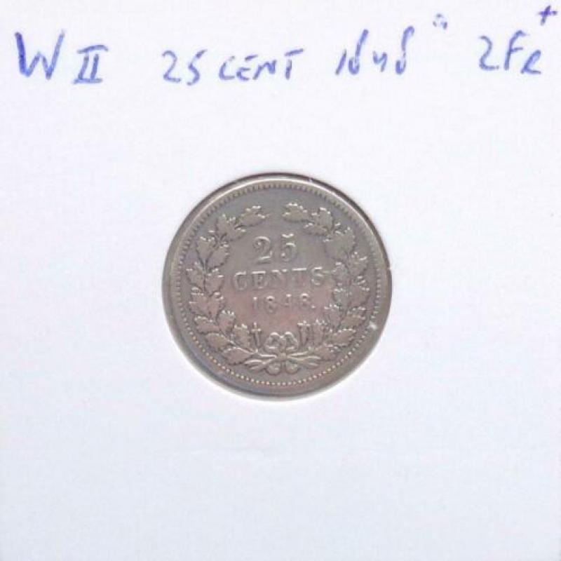 25 Cent 1848a en 1849, koning Willem II, Zeer Fraai