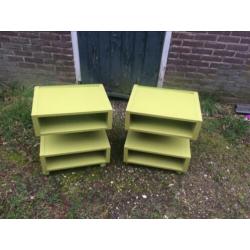 Twee groene (tv) kastjes Ikea 57x50x50 cm