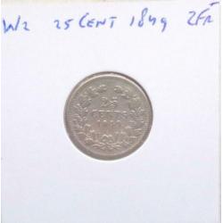 25 Cent 1848a en 1849, koning Willem II, Zeer Fraai