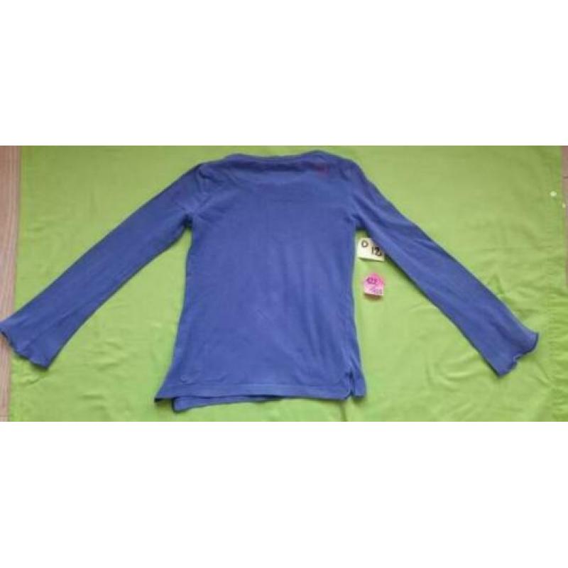 Blauwe longsleeve maat 122 / 128