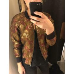 French connection metallic bomber jasje jacquard Ganni stijl