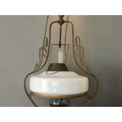 Antieke olie hanglamp Jugendstil Art Deco Olielamp Hanglamp