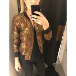 French connection metallic bomber jasje jacquard Ganni stijl