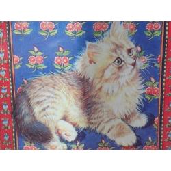 Mooi vintage theeblik van Ivory Cats uit Engeland 11 cm.