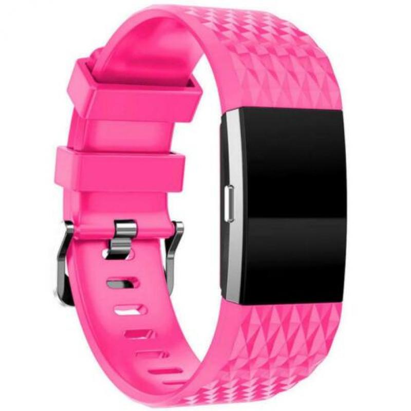 roze siliconen bandje voor Fitbit Charge 2 ( grof )