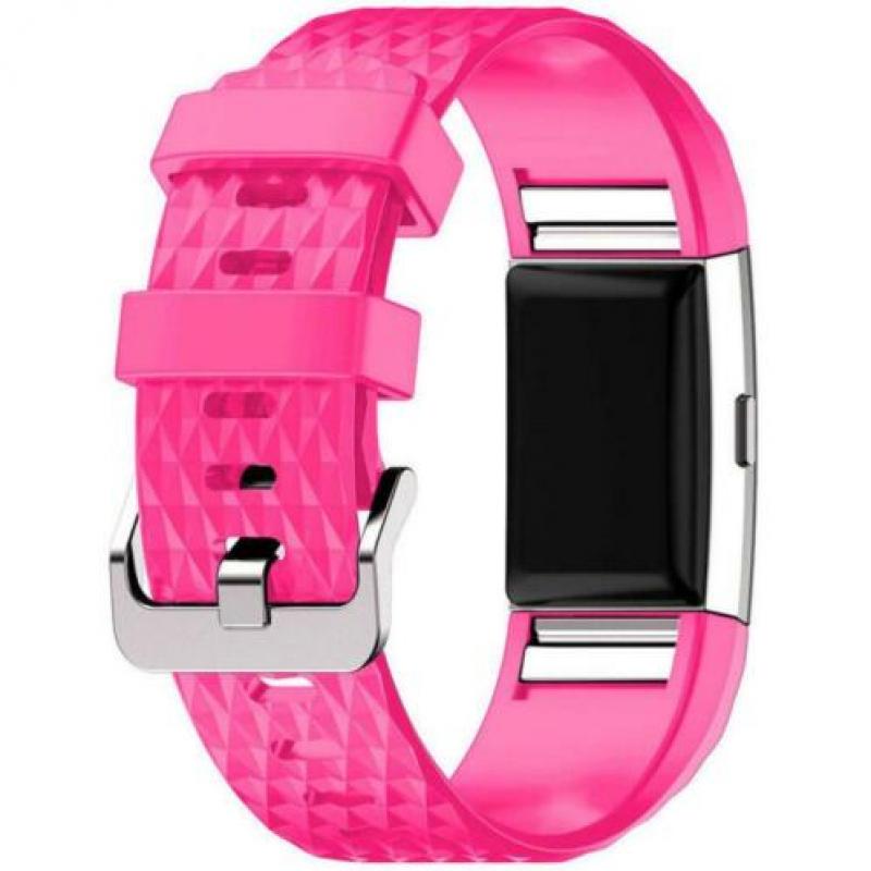 roze siliconen bandje voor Fitbit Charge 2 ( grof )