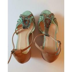 Sleehakken Sandalen 39 Mintgroen Zgan