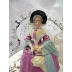 Antieke half doll Porselein Ring box Dep - Germany