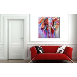 d924 Olifant olieverf schilderij 100x100cm