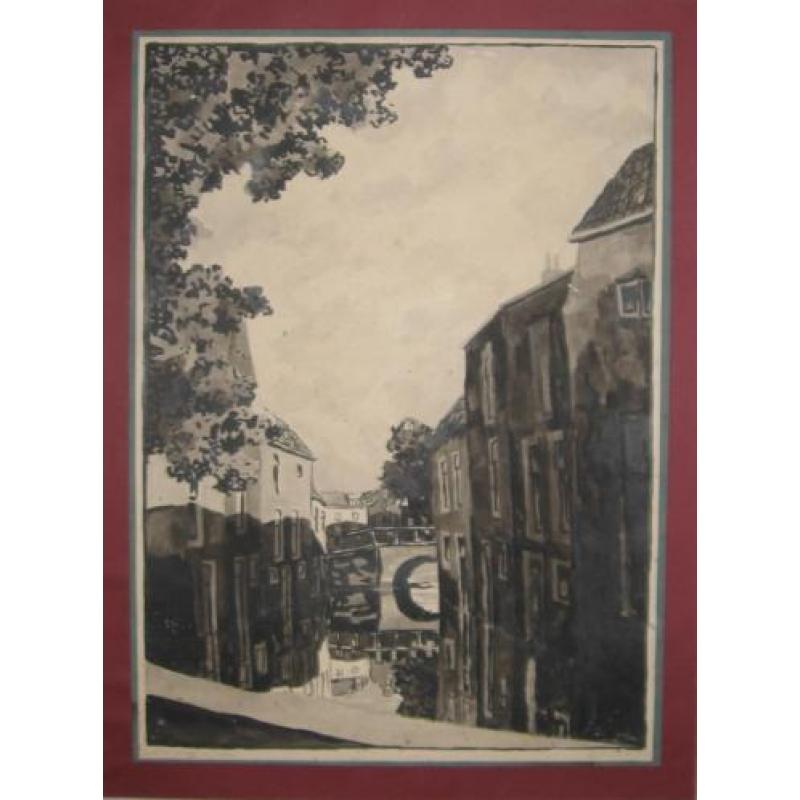 Bob Brobbel: Oudewater met Visbrug 1930