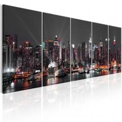 Nieuw canvas schilderij 5 luik New York Skyline 240 x 90 cm