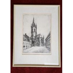 Schilderij potloodtekening Horst - Martinuskerk Venlo