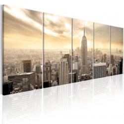 Nieuw canvas schilderij 5 luik New York Skyline 240 x 90 cm