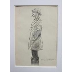 Herman Moerkerk (1879-1949) tekening man met sigaar