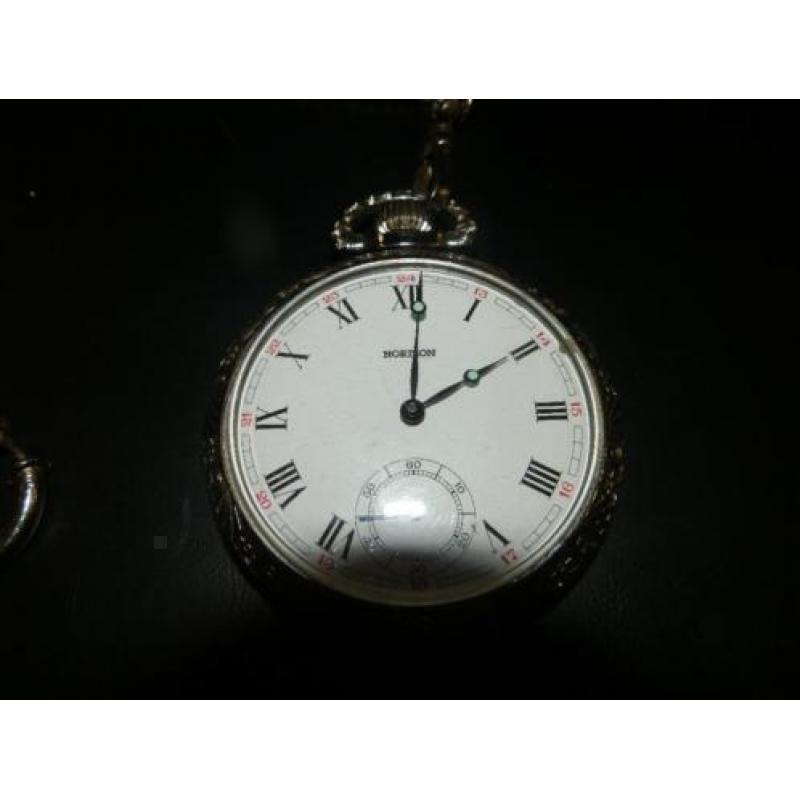 Horizon 1e graad zilver zakhorloge keurmerk 925 Pandjeshuis