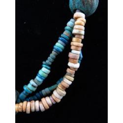 Egyptian necklace made of faience mummy beads and Melon bead