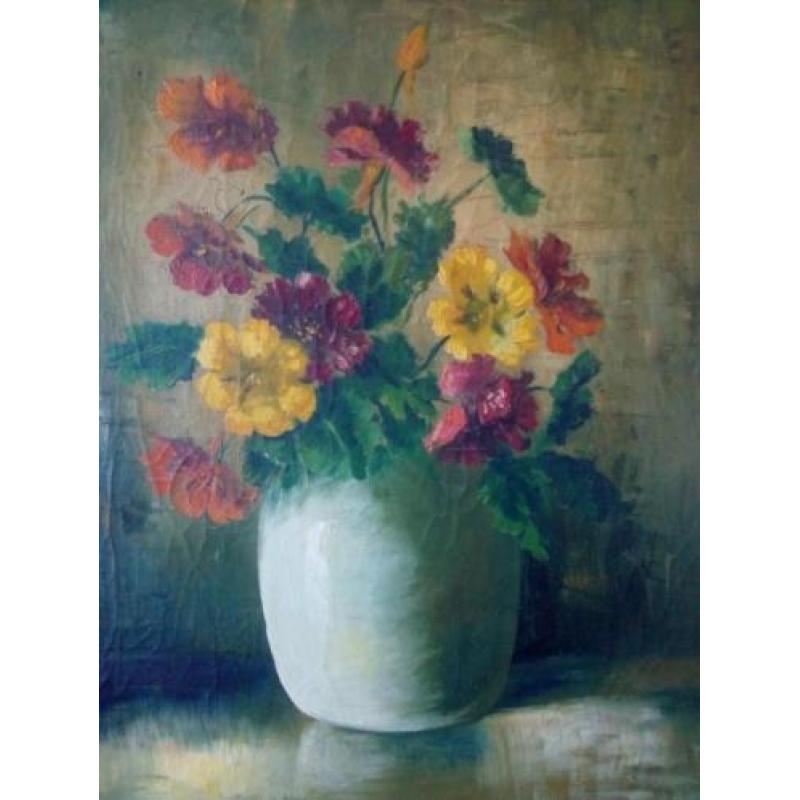 1910 Bloemstilleven - Stilleven met bloemen in witte vaas