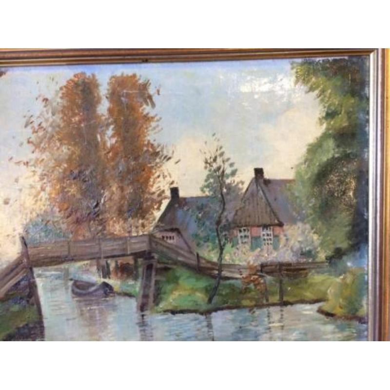 Schilderij Giethoorn met lijst op linnen Bieshaar Baarn