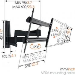 Vogels WALL 3350 zwart muurbeugels