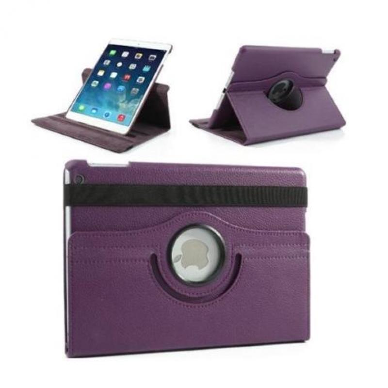 iPad Pro 12.9 inch lederen hoes hoesje 360 graden case Paars