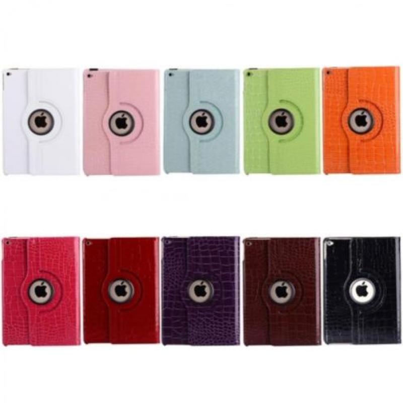 iPad 2 3 4 Krokodillen lederen hoes hoesje 360 leer Wit