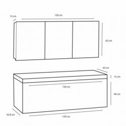 Badmeubelset Differnz The Collection 120x43x61 cm Grijs/Z...